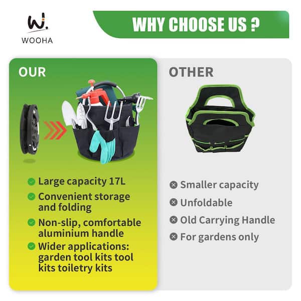 Unbranded - 5 Gal. Garden Bucket Caddy, Tool Organizers Bag, Collapsible Tool Bag 1-Piece Garden Tool Set (Bucket Not Included)