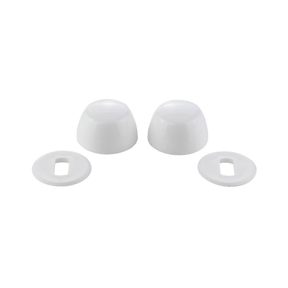 Toilet Bolt Caps 2-Pack - White Push-On Covers For Toilet Repair And Decoration