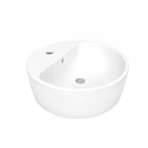 Morea 15.8 in. Round Vessel Sink with Overflow in White
