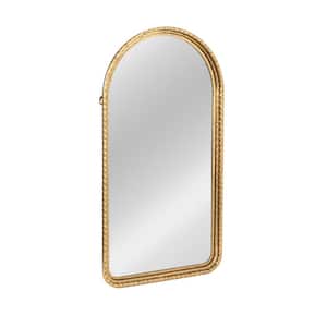 17.32 in. W x 32.87 in. H Metal Arched Gold Wall Decorative Mirror
