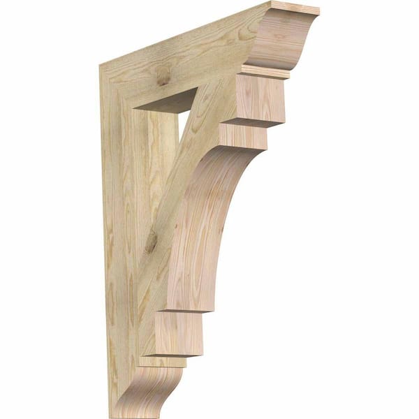 Ekena Millwork 6 in. x 38 in. x 30 in. Douglas Fir Merced Traditional Rough Sawn Bracket