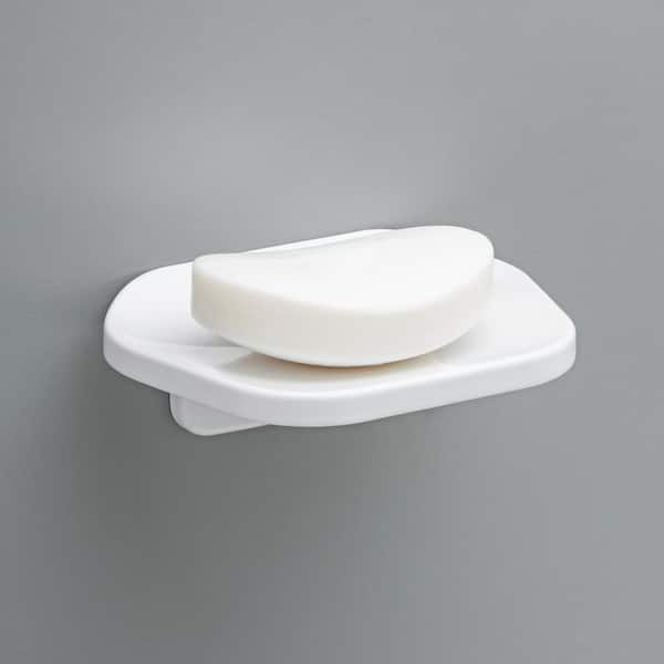 Glazed Ceramic Soap Dish Bath Accessory (Flat Back - Adhesive