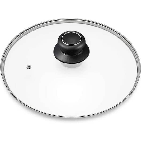 15 in. Clear Tempered Glass Lid with Stainless Steel Rim, Shatter-Resistant Pan Cover for Skillets, Pots