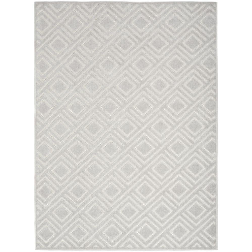 Nourison Casual Light Grey 4 ft. x 6 ft. Checker Contemporary Area Rug ...