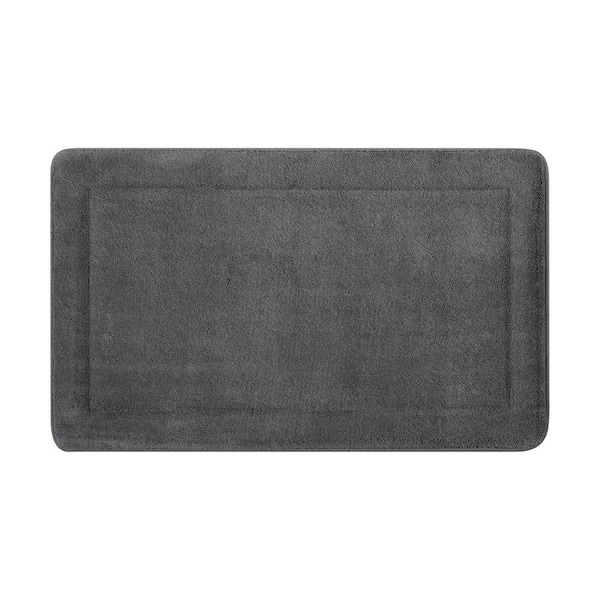 Terry Dark Gray 24 in. x 40 in Microfiber Memory Foam. 2-Piece Set ...