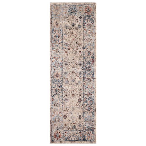 Concord Global Trading Pandora Collection Kashmir Ivory 2 ft. x 7 ft. Traditional Area Rug