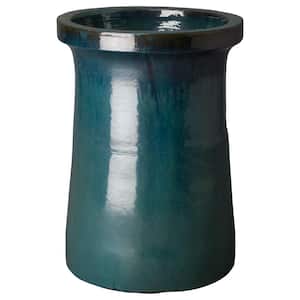 29 in. H Turquoise Ceramic Plateau Planter