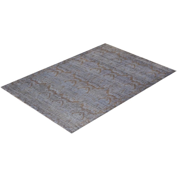 Fine Vibrance Gray 6 ft. x 9 ft. Solid Wool Indoor Area Rug
