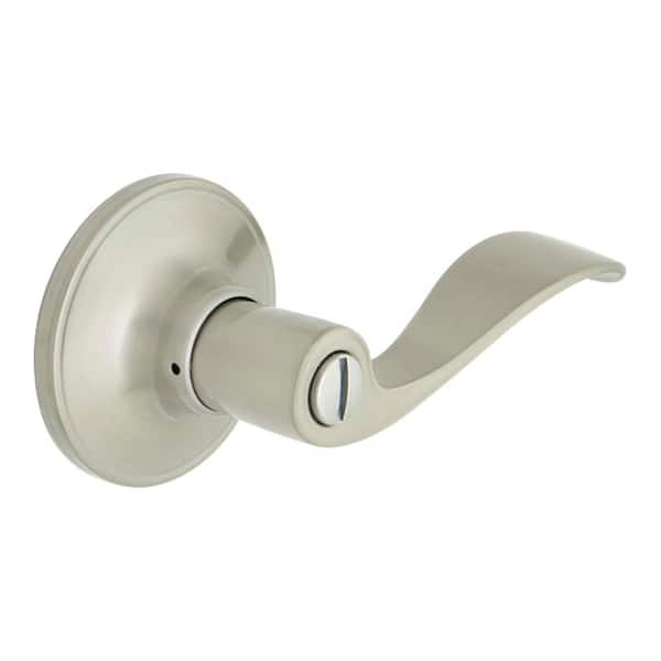Wave Satin Nickel Bed/Bath Door Handle