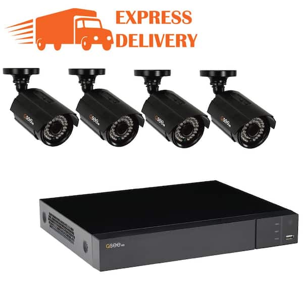Q-SEE 8-Channel 1080p 1TB Video Surveillance System with 4 HD
