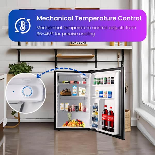 20 in. 4.5 cu. ft.110V Compact Refrigerator in Stainless with Reversible Door