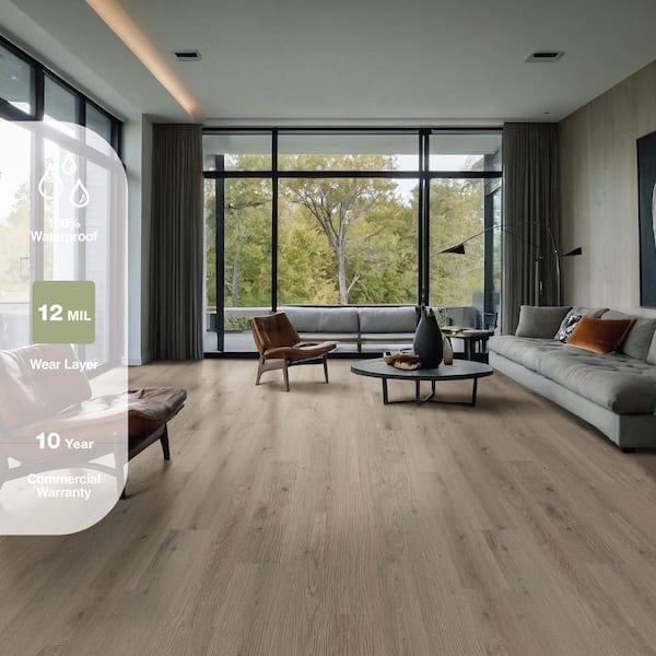 Maverick Mill 12 MIL x 7 in. W x 42 in. L Waterproof Click Lock Luxury Vinyl Plank Flooring (20.8 sq.ft. /Case)