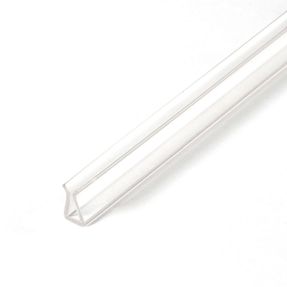 1/2 in. D x 3/16 in. W x 48 in. L Clear Styrolux Plastic Plastic U-Channel 