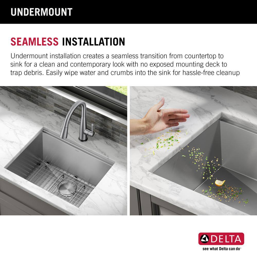 Delta 24-Inch Stainless Steel Undermount Workstation Sink