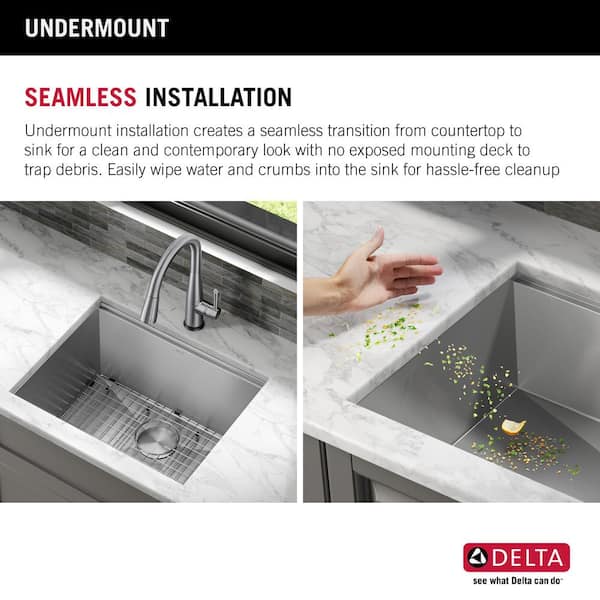 Kitchen Towel Drawer Under Stainless Steel Sink - Transitional