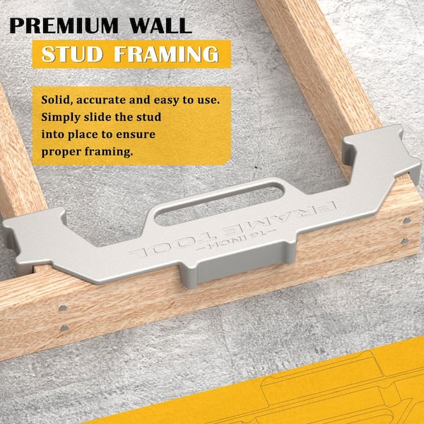 16 in. On-Center Stud Layout Tool, 100% Cast Aluminum Framing Spacing Tool, Premium Wall Stud Framing Tool