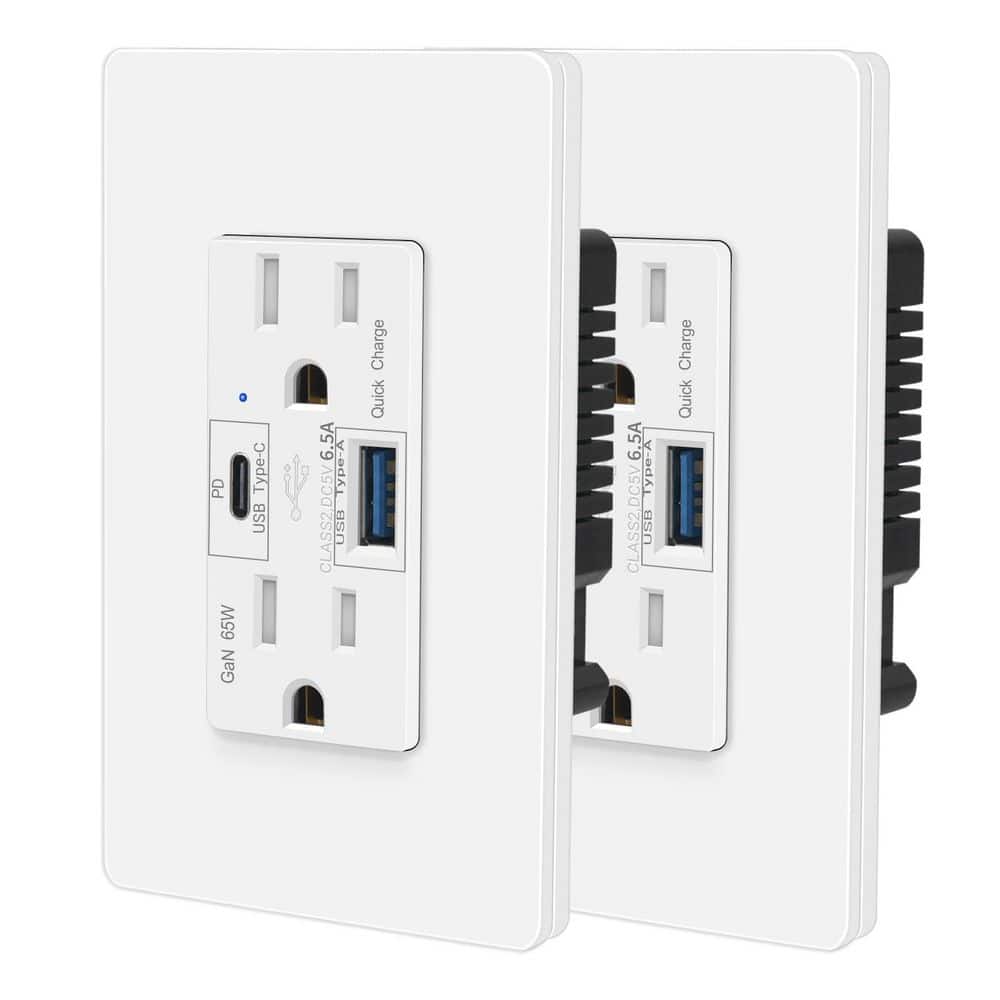 65W USB C Fast Charging, 15A Tamper Resistant High Speed Charging Wall Receptacle, Type C Support PD 3.0 & PPS price history on PriceWatchPro