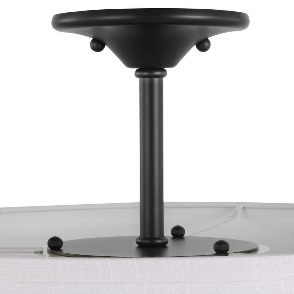Graphite Elegance 20" Indoor/Outdoor Drum Ceiling Light with Summer Linen Shade