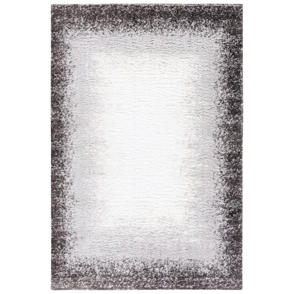 SAFAVIEH Berber Shag Dark Grey/Grey 9 ft. x 12 ft. Border Solid Color Area Rug