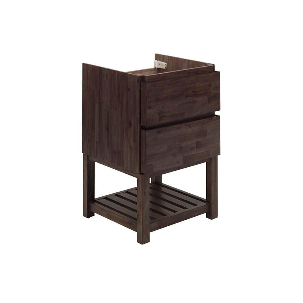 Acacia Wood 46" Freestanding Double Sink Bathroom Vanity Base