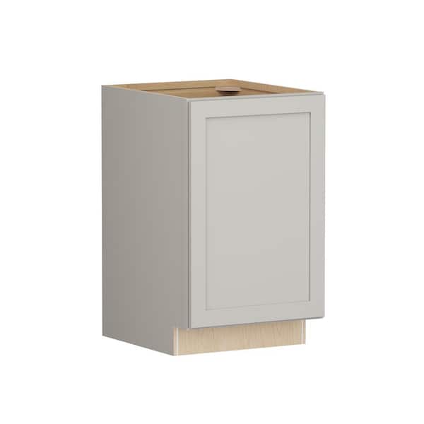 Shaker Full Overlay 21 in. W. x 24 in. D x 34.5 in. H Plywood Assembled Full Height Base Kitchen Cabinet in Stone Gray