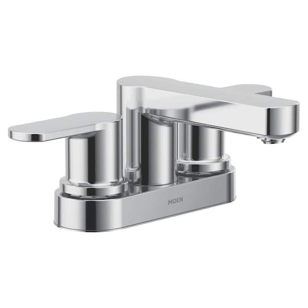 MOEN Laris 4 in. Centerset 2-Handle Low-Arc Bathroom Faucet in Chrome