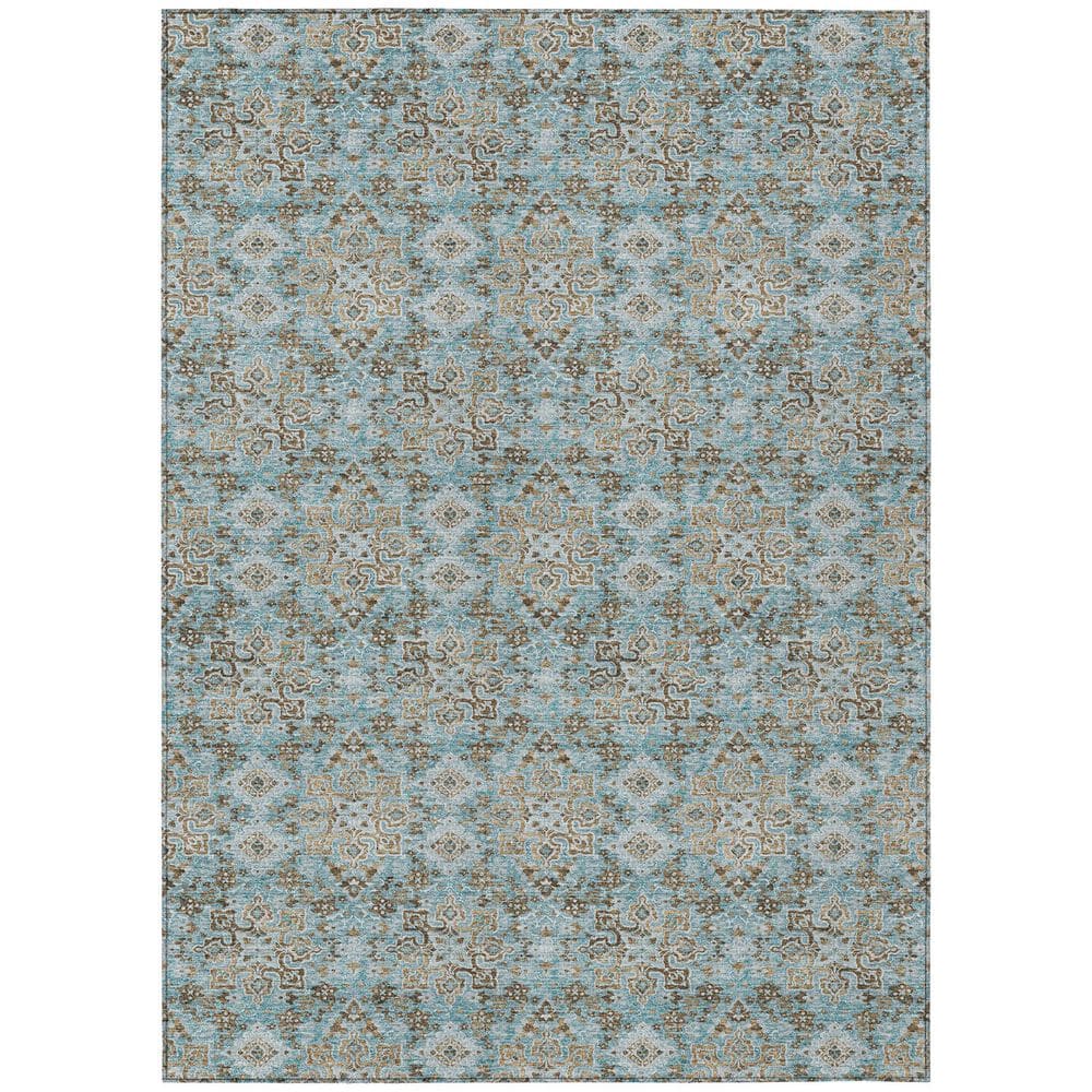 Chantille Machine Washable Indoor/Outdoor Abstract ACN2783 Teal 5 ft. x 7 ft. 6 in. Area Rug price history on PriceWatchPro