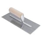 1/8 in. x 1/8 in. x 1/8 in. Square Notch Pro Wood Flooring Trowel with Wood Handle