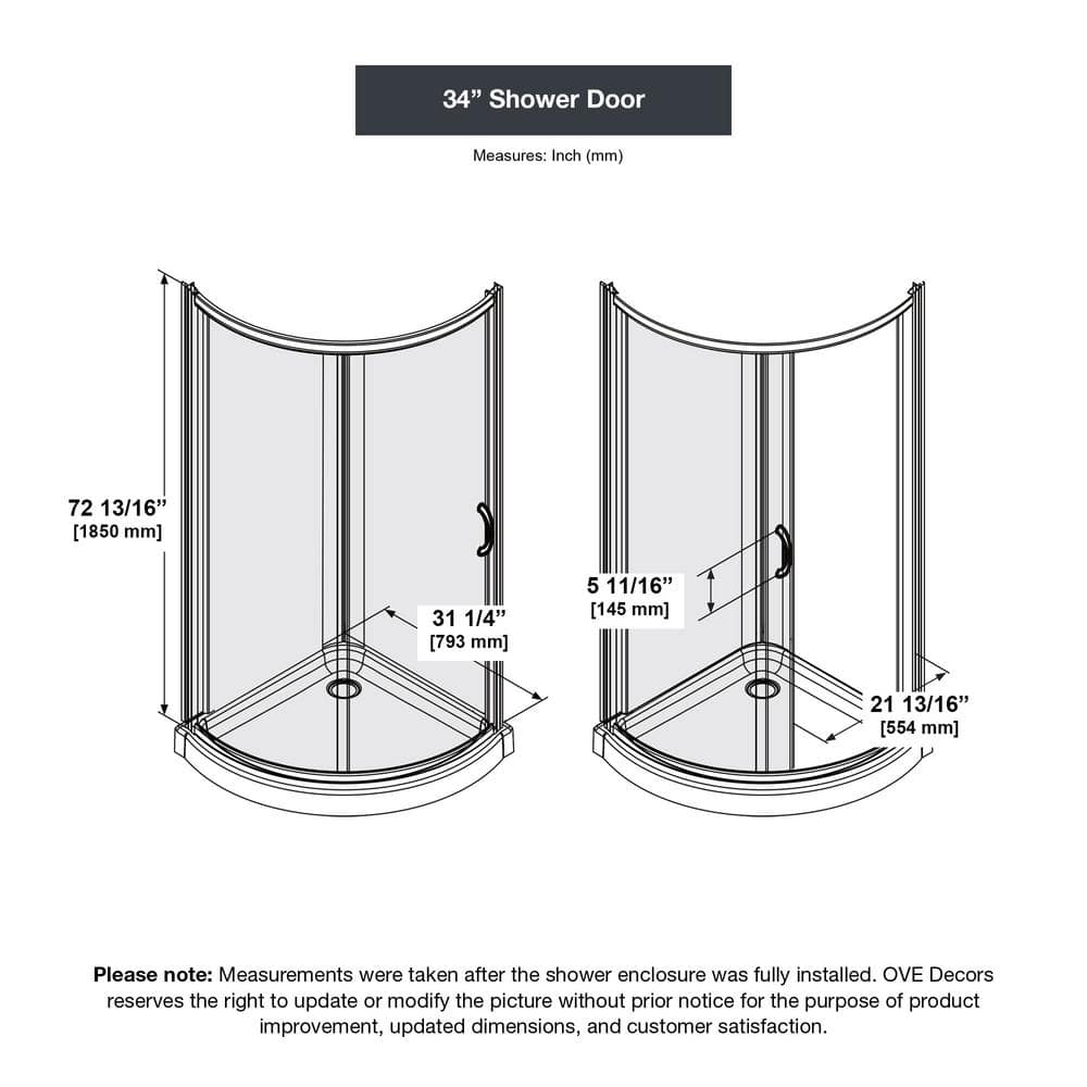 Breeze Polished Chrome 35" Round Shower Kit with Clear Glass Panels