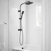 Modern Wall Bar Shower Kit 1-Spray 8 in. Square Rain Shower Head with Hand Shower in Matte Black (Valve Not Included)