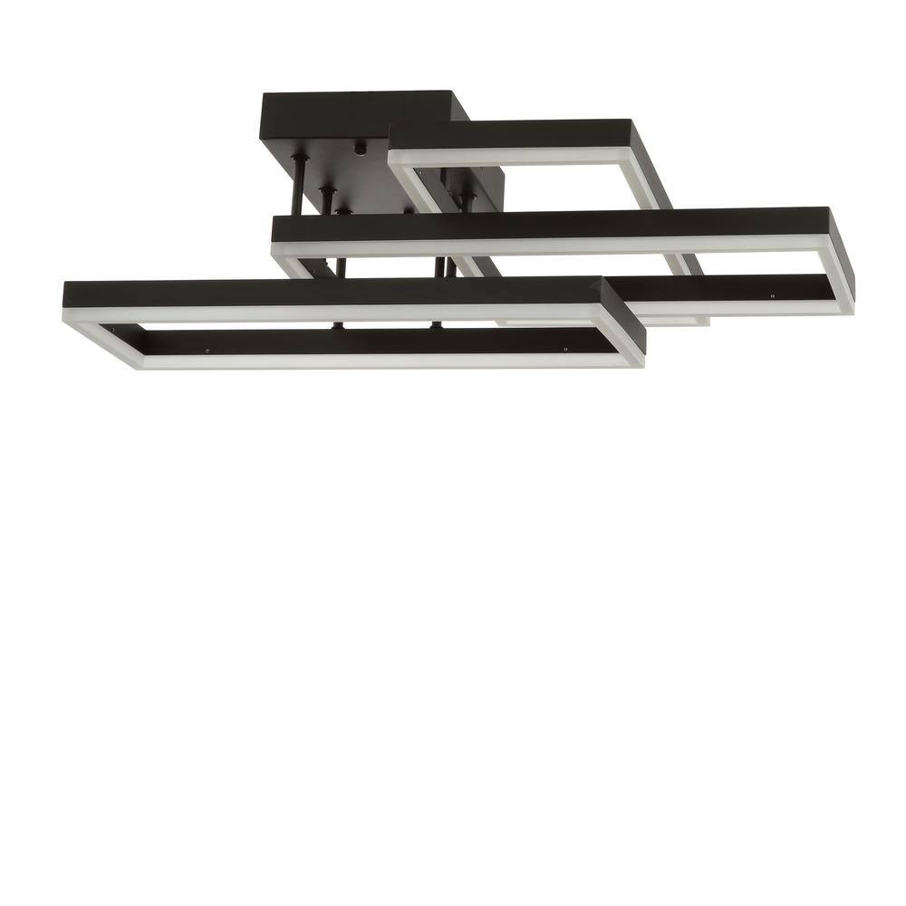 Lumina 28" LED Black Geometric Flush Mount Ceiling Light