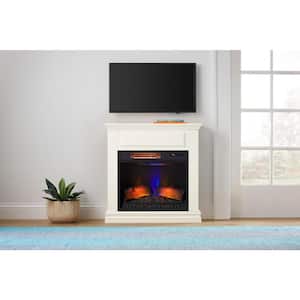 Wheaton 31 in. Freestanding Electric Fireplace in White