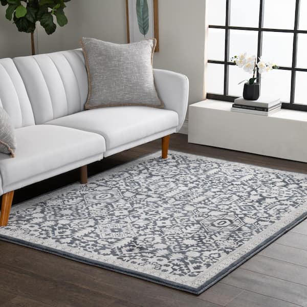 Skyline 8 ft. x 10 ft. Blue/Beige Floral Area Rug