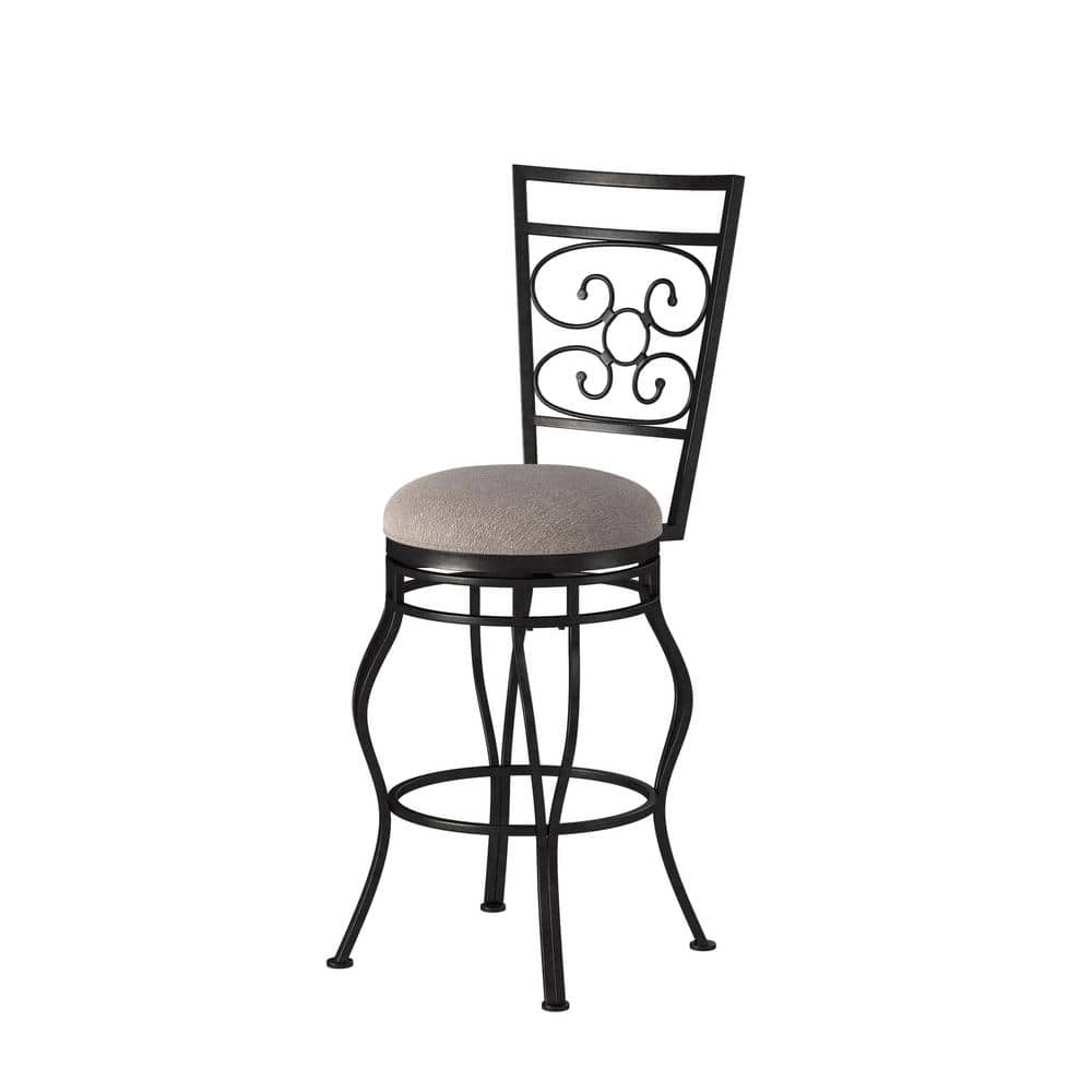 Albany 30-Inch Charcoal Gray Metal Swivel Bar Stool