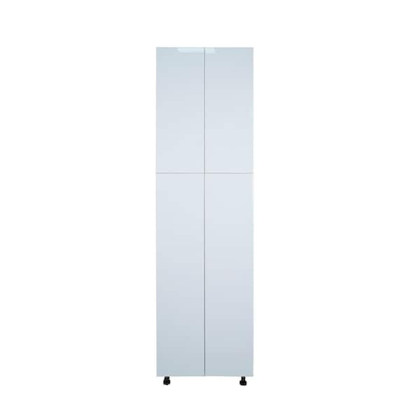 Cambridge Radiance 24 in. W x 24 in. D x 84 in. H Ready to Assemble Slab Pantry Kitchen Cabinet in White Gloss
