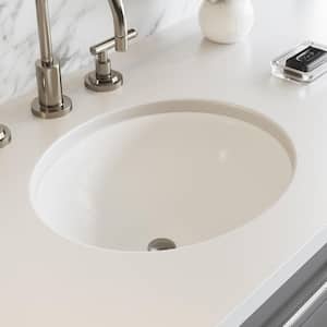 Newcastle 19-3/4 in. Undermount Ceramic Oval Bathroom Sink in White