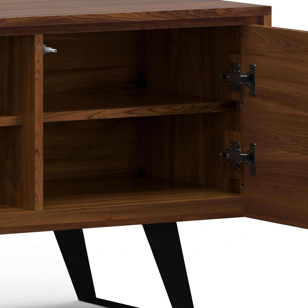 Lowry 63" Walnut TV Media Stand with Metal Legs