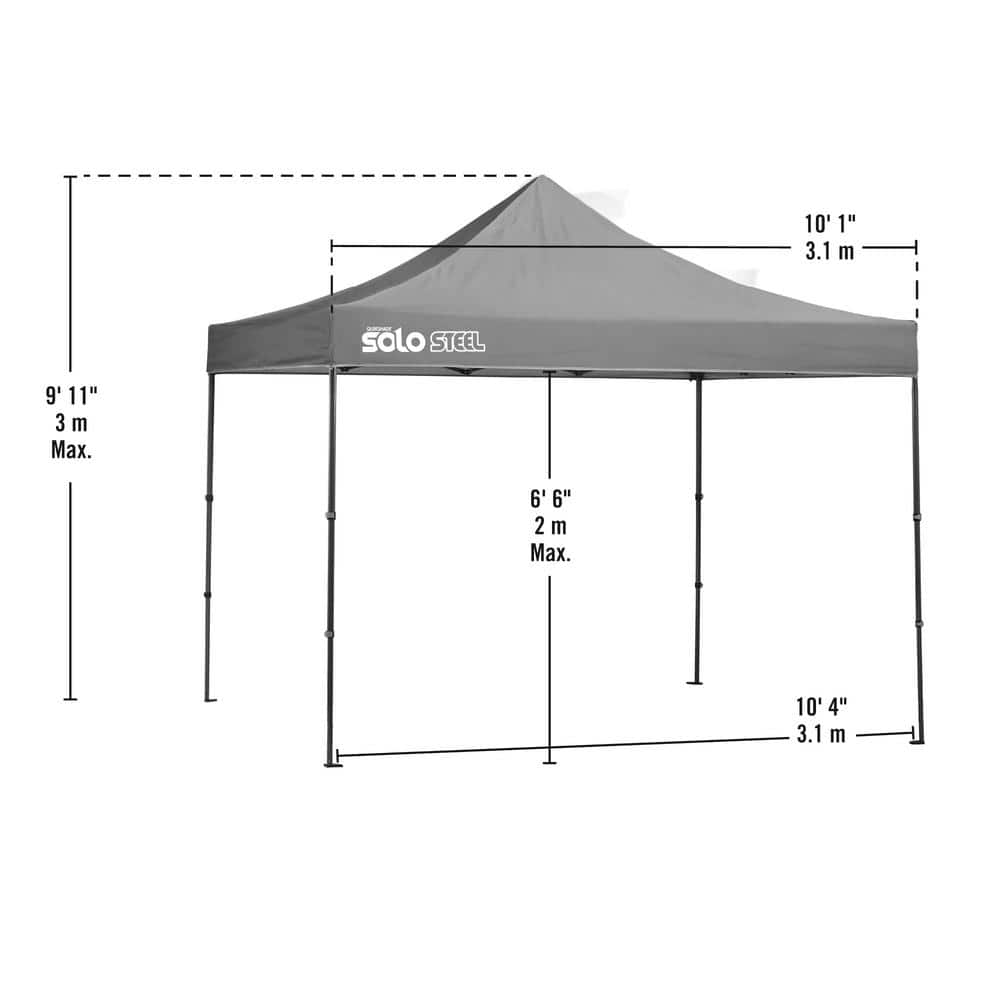 Quik Shade 10x10 Khaki Polyester Canopy with Gray Frame