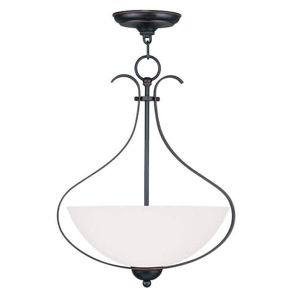 Livex Lighting Providence 3-Light Olde Bronze Incandescent Ceiling Pendant