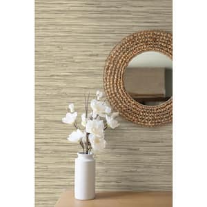 Tiki Texture Faux Grasscloth Oatmeal Vinyl Peel and Stick Wallpaper Roll ( Covers 30.75 sq. ft. )
