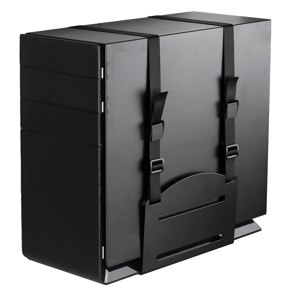 1  mount-it! Black Wall Mounted CPU Holder with Secure Straps MI-7152