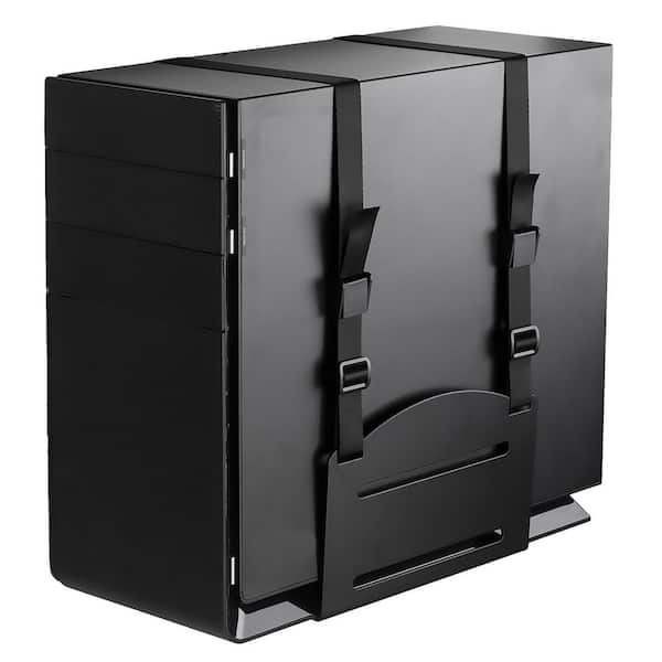Black Wall Mounted CPU Holder with Secure Straps