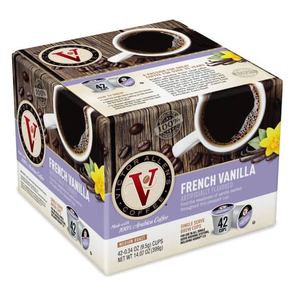 Victor Allen's French Vanilla Flavored Medium Roast Single Serve Coffee Pods for Keurig K-Cup Brewers (42 Count)