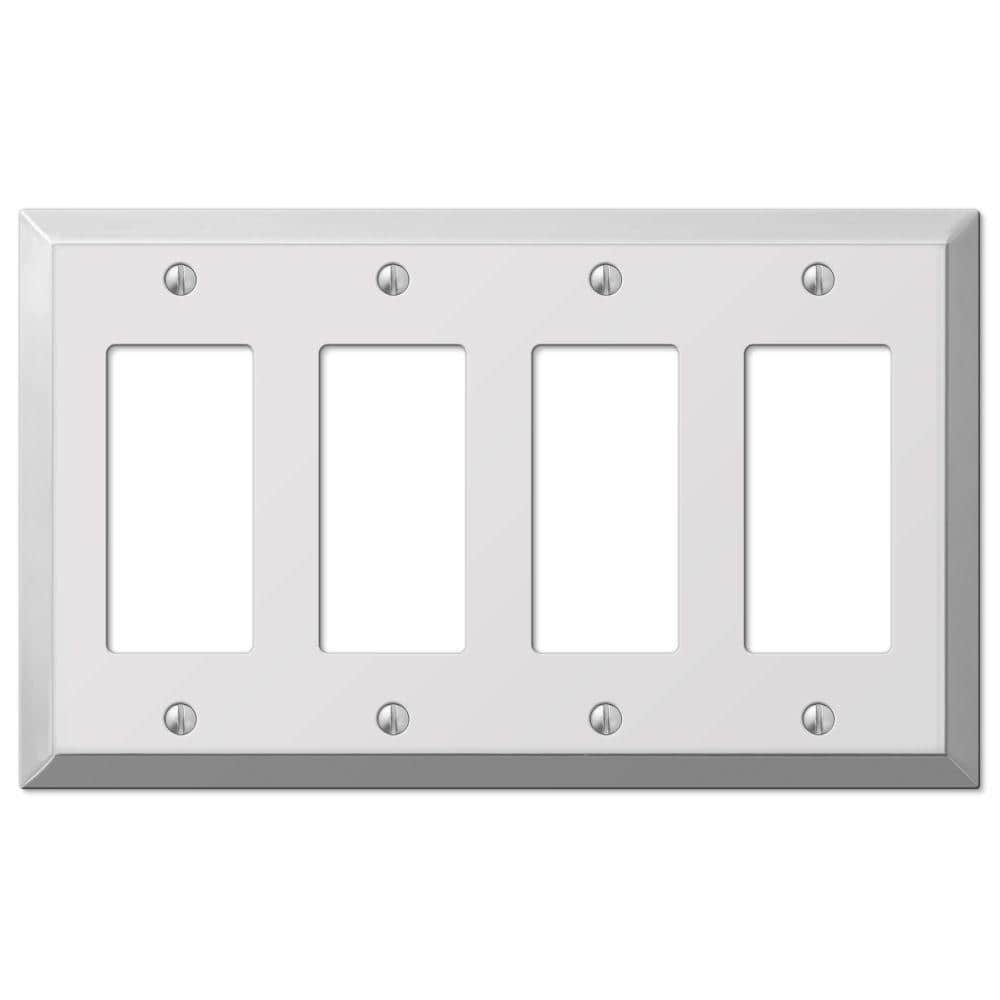 Metallic 4 Gang Rocker Steel Wall Plate - Polished Chrome price history on PriceWatchPro