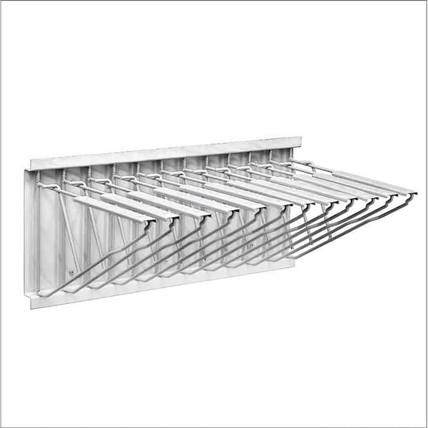Steel Wall Mount Blueprint Pivot Storage Rack, White