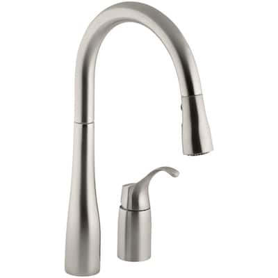 KOHLER Simplice Single-Handle Pull-Down Sprayer Kitchen Faucet in ...