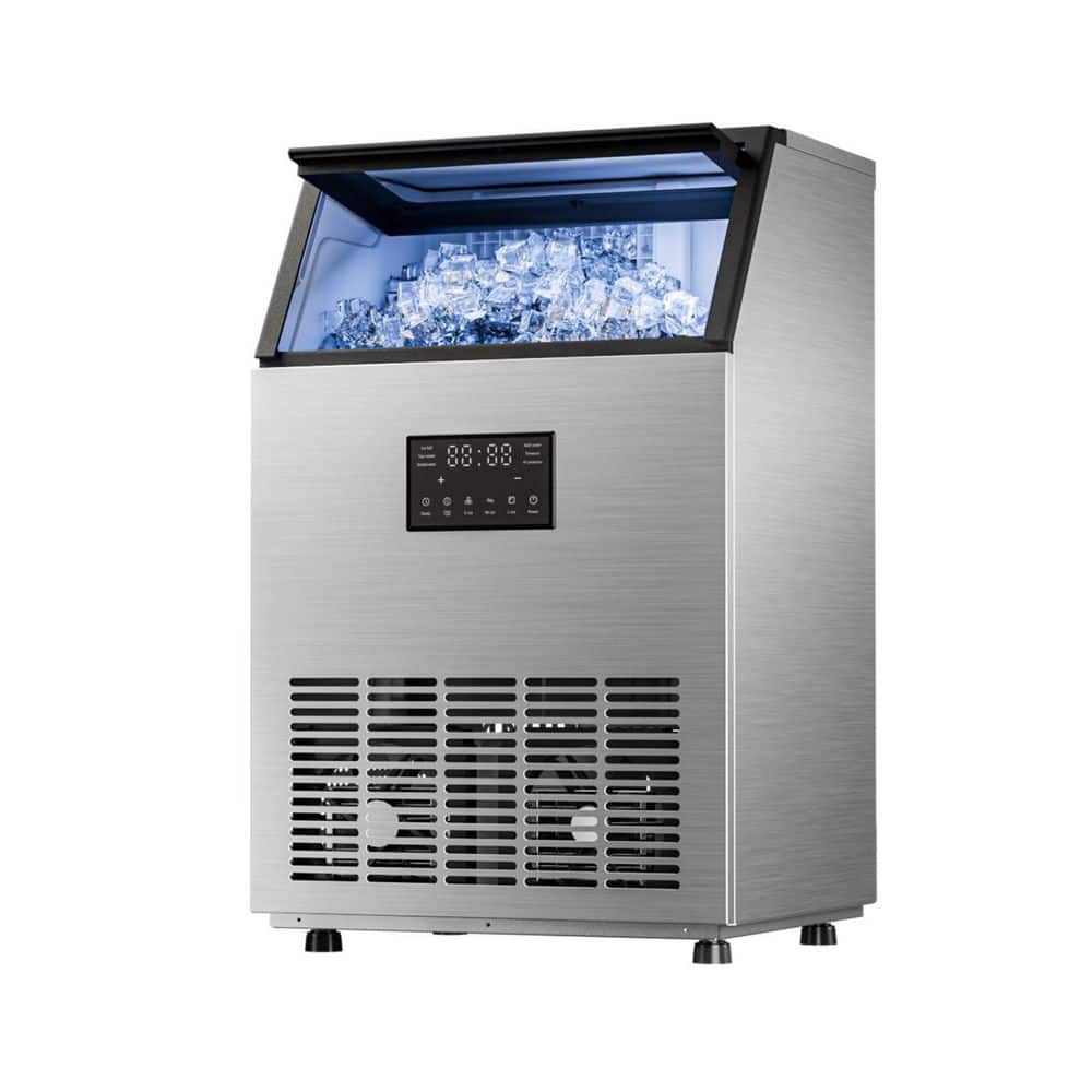 18.9 in. 200 lb./24H Full Size Cubes Freestanding Commercial Ice Maker in Black with Dual Water Supply Options price history on PriceWatchPro