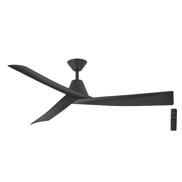 Home Decorators Collection Easton 60 in. Indoor/Outdoor Matte Black with Matte Black Blades Ceiling Fan with Remote Included