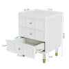 BYBLIGHT Fenley White Gold 3-Drawer Nightstand