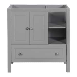 18.03 in. W x 30 in. D x 32.13 in. H H Wood Bath Vanity Cabinet without Top Bathroom Storage Cabinet Grey